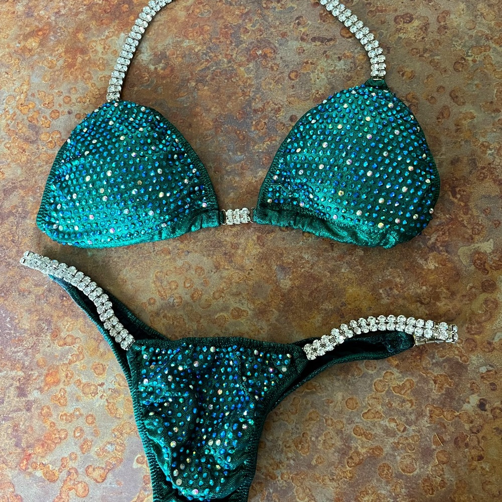 Emerald Green Rhinestone Bikini